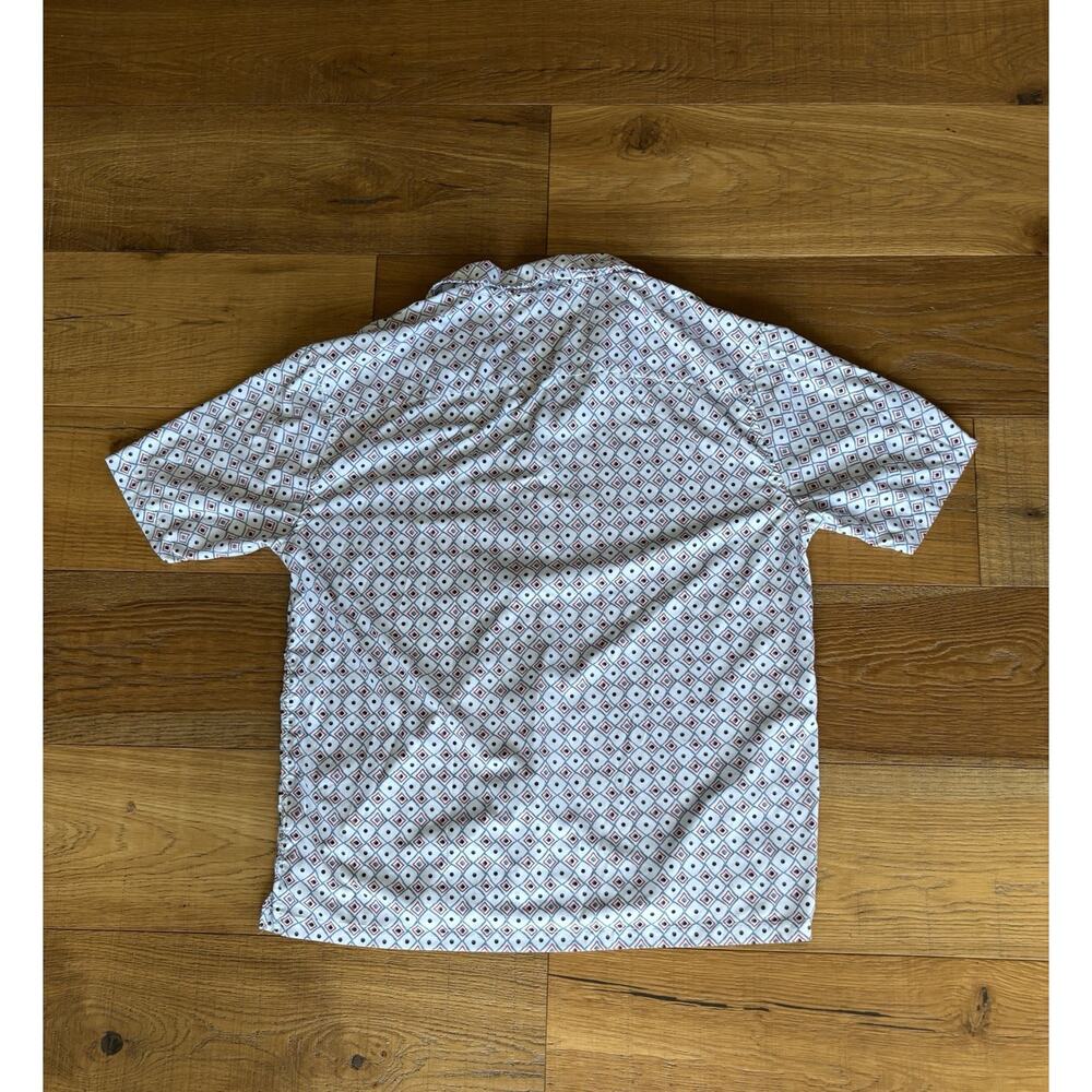 Abercrombie & Fitch Men's Geometric Diamond Short Sleeve Resort Camp Shirt Sz L - Picture 6 of 6